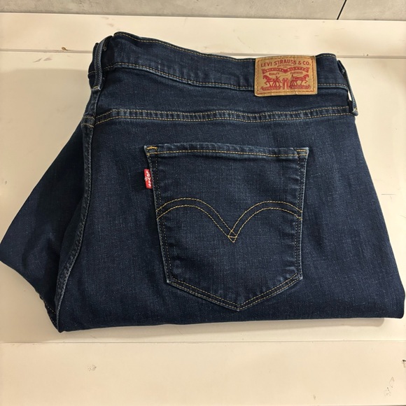 Levi's  Women’s Classic Straight Stretch Indigo Denim Jeans Size 22 W - Picture 2 of 11